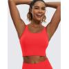 imageCRZ YOGA Butterluxe Womens YBack Racerback Longline Sports Bra  Padded Scoop Neck Workout Crop Tank Top with Built in PadsDeep Red