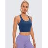 imageCRZ YOGA Butterluxe Womens YBack Racerback Longline Sports Bra  Padded Scoop Neck Workout Crop Tank Top with Built in PadsFrench Navy