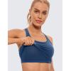 imageCRZ YOGA Butterluxe Womens YBack Racerback Longline Sports Bra  Padded Scoop Neck Workout Crop Tank Top with Built in PadsFrench Navy