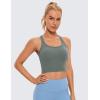 imageCRZ YOGA Butterluxe Womens YBack Racerback Longline Sports Bra  Padded Scoop Neck Workout Crop Tank Top with Built in PadsGrey Sage