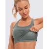imageCRZ YOGA Butterluxe Womens YBack Racerback Longline Sports Bra  Padded Scoop Neck Workout Crop Tank Top with Built in PadsGrey Sage