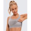 imageCRZ YOGA Butterluxe Womens YBack Racerback Longline Sports Bra  Padded Scoop Neck Workout Crop Tank Top with Built in PadsGull Gray
