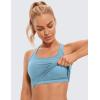 imageCRZ YOGA Butterluxe Womens YBack Racerback Longline Sports Bra  Padded Scoop Neck Workout Crop Tank Top with Built in PadsPure Blue