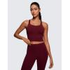 imageCRZ YOGA Butterluxe Womens YBack Racerback Longline Sports Bra  Padded Scoop Neck Workout Crop Tank Top with Built in PadsRed Merlot