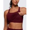 imageCRZ YOGA Butterluxe Womens YBack Racerback Longline Sports Bra  Padded Scoop Neck Workout Crop Tank Top with Built in PadsRed Merlot