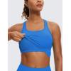 imageCRZ YOGA Butterluxe Womens YBack Racerback Longline Sports Bra  Padded Scoop Neck Workout Crop Tank Top with Built in PadsSparkle Blue