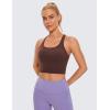 imageCRZ YOGA Butterluxe Womens YBack Racerback Longline Sports Bra  Padded Scoop Neck Workout Crop Tank Top with Built in PadsTaupe