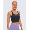 imageCRZ YOGA Butterluxe Womens YBack Racerback Longline Sports Bra  Padded Scoop Neck Workout Crop Tank Top with Built in PadsTrue Navy