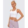 imageCRZ YOGA Butterluxe Womens YBack Racerback Longline Sports Bra  Padded Scoop Neck Workout Crop Tank Top with Built in PadsWhite