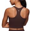 imageCRZ YOGA Butterluxe Womens YBack Racerback Longline Sports Bra  Padded Scoop Neck Workout Crop Tank Top with Built in PadsHot Fudge Brown