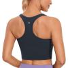 imageCRZ YOGA Butterluxe Womens YBack Racerback Longline Sports Bra  Padded Scoop Neck Workout Crop Tank Top with Built in PadsTrue Navy