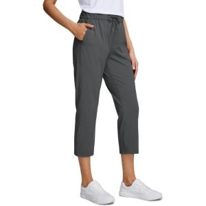 imageCRZ YOGA 4Way Stretch Golf Capri for Women 23quot Casual Yoga Dress Work Pants with Pockets Workout Athletic TravelMysterious Grey