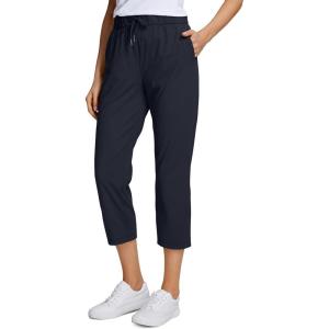 imageCRZ YOGA 4Way Stretch Golf Capri for Women 23quot Casual Yoga Dress Work Pants with Pockets Workout Athletic TravelNavy