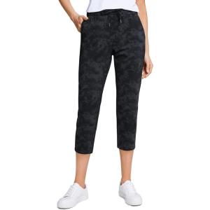 imageCRZ YOGA 4Way Stretch Golf Capri for Women 23quot Casual Yoga Dress Work Pants with Pockets Workout Athletic TravelTie Dye Smoke Ink