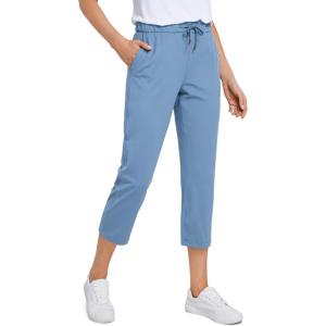 imageCRZ YOGA 4Way Stretch Golf Capri for Women 23quot Casual Yoga Dress Work Pants with Pockets Workout Athletic TravelUniverse Blue