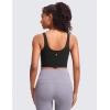 imageCRZ YOGA Butterluxe Molded Cup Longline Sports Bras for Women  V Neck Yoga Workout Crop Tank Top with Built in PadsBlack