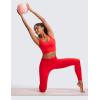 imageCRZ YOGA Butterluxe Molded Cup Longline Sports Bras for Women  V Neck Yoga Workout Crop Tank Top with Built in PadsDeep Red