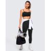 imageCRZ YOGA Butterluxe Womens Adjustable Spaghetti Thin Strap Sports Bra  Padded Wireless Square Neck Workout Yoga ClothesBlack