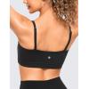 imageCRZ YOGA Butterluxe Womens Adjustable Spaghetti Thin Strap Sports Bra  Padded Wireless Square Neck Workout Yoga ClothesBlack