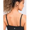 imageCRZ YOGA Butterluxe Womens Adjustable Spaghetti Thin Strap Sports Bra  Padded Wireless Square Neck Workout Yoga ClothesBlack