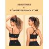 imageCRZ YOGA Butterluxe Womens Adjustable Spaghetti Thin Strap Sports Bra  Padded Wireless Square Neck Workout Yoga ClothesBlack