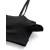 imageCRZ YOGA Butterluxe Womens Adjustable Spaghetti Thin Strap Sports Bra  Padded Wireless Square Neck Workout Yoga ClothesBlack