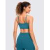 imageCRZ YOGA Butterluxe Womens Adjustable Spaghetti Thin Strap Sports Bra  Padded Wireless Square Neck Workout Yoga ClothesBorealis Green