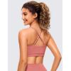 imageCRZ YOGA Butterluxe Womens Adjustable Spaghetti Thin Strap Sports Bra  Padded Wireless Square Neck Workout Yoga ClothesBriar Rose