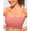 imageCRZ YOGA Butterluxe Womens Adjustable Spaghetti Thin Strap Sports Bra  Padded Wireless Square Neck Workout Yoga ClothesBriar Rose