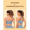 imageCRZ YOGA Butterluxe Womens Adjustable Spaghetti Thin Strap Sports Bra  Padded Wireless Square Neck Workout Yoga ClothesCambric Blue