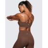 imageCRZ YOGA Butterluxe Womens Adjustable Spaghetti Thin Strap Sports Bra  Padded Wireless Square Neck Workout Yoga ClothesCoffee Brown