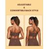 imageCRZ YOGA Butterluxe Womens Adjustable Spaghetti Thin Strap Sports Bra  Padded Wireless Square Neck Workout Yoga ClothesCoffee Brown