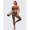 imageCRZ YOGA Butterluxe Womens Adjustable Spaghetti Thin Strap Sports Bra  Padded Wireless Square Neck Workout Yoga ClothesCoffee Brown