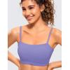 imageCRZ YOGA Butterluxe Womens Adjustable Spaghetti Thin Strap Sports Bra  Padded Wireless Square Neck Workout Yoga ClothesDark Lavender Purple
