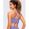 imageCRZ YOGA Butterluxe Womens Adjustable Spaghetti Thin Strap Sports Bra  Padded Wireless Square Neck Workout Yoga ClothesDark Lavender Purple