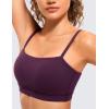 imageCRZ YOGA Butterluxe Womens Adjustable Spaghetti Thin Strap Sports Bra  Padded Wireless Square Neck Workout Yoga ClothesDeep Purple