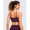 imageCRZ YOGA Butterluxe Womens Adjustable Spaghetti Thin Strap Sports Bra  Padded Wireless Square Neck Workout Yoga ClothesDeep Purple