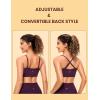 imageCRZ YOGA Butterluxe Womens Adjustable Spaghetti Thin Strap Sports Bra  Padded Wireless Square Neck Workout Yoga ClothesDeep Purple