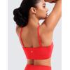 imageCRZ YOGA Butterluxe Womens Adjustable Spaghetti Thin Strap Sports Bra  Padded Wireless Square Neck Workout Yoga ClothesDeep Red
