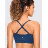 imageCRZ YOGA Butterluxe Womens Adjustable Spaghetti Thin Strap Sports Bra  Padded Wireless Square Neck Workout Yoga ClothesFrench Navy