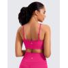imageCRZ YOGA Butterluxe Womens Adjustable Spaghetti Thin Strap Sports Bra  Padded Wireless Square Neck Workout Yoga ClothesGranita Pink