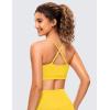 imageCRZ YOGA Butterluxe Womens Adjustable Spaghetti Thin Strap Sports Bra  Padded Wireless Square Neck Workout Yoga ClothesHigh Visibility Yellow