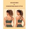 imageCRZ YOGA Butterluxe Womens Adjustable Spaghetti Thin Strap Sports Bra  Padded Wireless Square Neck Workout Yoga ClothesLight Army Green