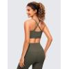imageCRZ YOGA Butterluxe Womens Adjustable Spaghetti Thin Strap Sports Bra  Padded Wireless Square Neck Workout Yoga ClothesLight Army Green