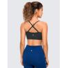 imageCRZ YOGA Butterluxe Womens Adjustable Spaghetti Thin Strap Sports Bra  Padded Wireless Square Neck Workout Yoga ClothesMelanite