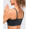 imageCRZ YOGA Butterluxe Womens Adjustable Spaghetti Thin Strap Sports Bra  Padded Wireless Square Neck Workout Yoga ClothesMelanite