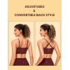 imageCRZ YOGA Butterluxe Womens Adjustable Spaghetti Thin Strap Sports Bra  Padded Wireless Square Neck Workout Yoga ClothesNoctilucence Red