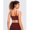 imageCRZ YOGA Butterluxe Womens Adjustable Spaghetti Thin Strap Sports Bra  Padded Wireless Square Neck Workout Yoga ClothesNoctilucence Red