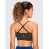imageCRZ YOGA Butterluxe Womens Adjustable Spaghetti Thin Strap Sports Bra  Padded Wireless Square Neck Workout Yoga ClothesOlive Green
