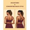 imageCRZ YOGA Butterluxe Womens Adjustable Spaghetti Thin Strap Sports Bra  Padded Wireless Square Neck Workout Yoga ClothesRed Merlot